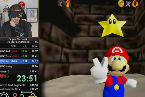 Blindfolded Super Mario 64 World Record Attempt Ruined by Webcam Failure